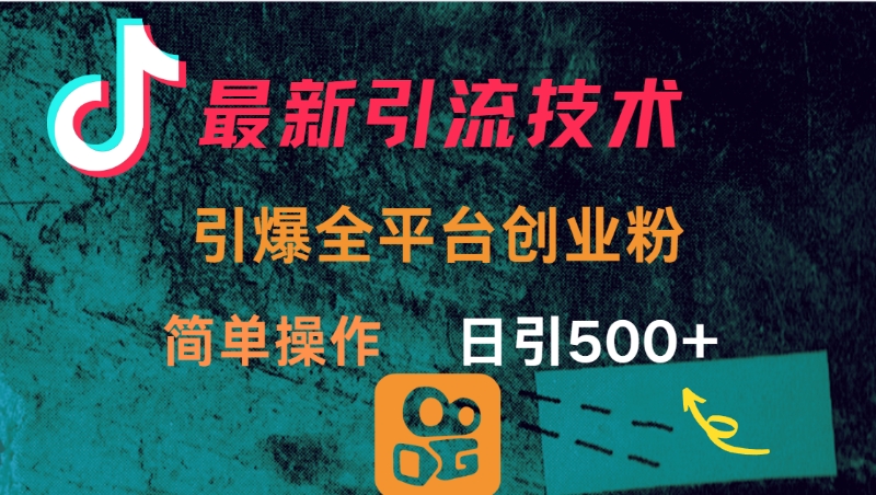 最新引流方法，引爆全平台创业粉操作简单，日引300＋网创吧-网创项目资源站-副业项目-创业项目-搞钱项目左姐网创