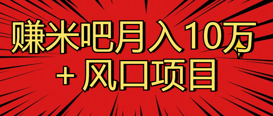 月入10万＋赚米吧项目库风口项目知识付费，附赠引流教程，引爆你的流量网创吧-网创项目资源站-副业项目-创业项目-搞钱项目左姐网创