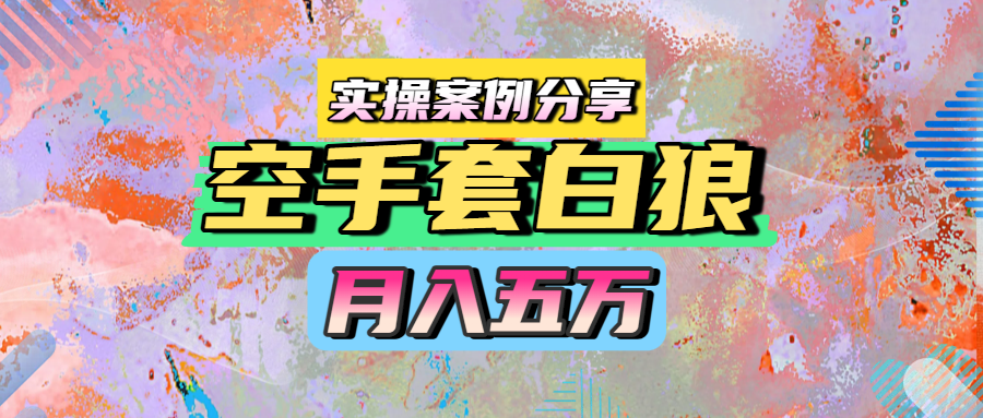 空手套白狼，月入五万，实操案例分享网创吧-网创项目资源站-副业项目-创业项目-搞钱项目左姐网创