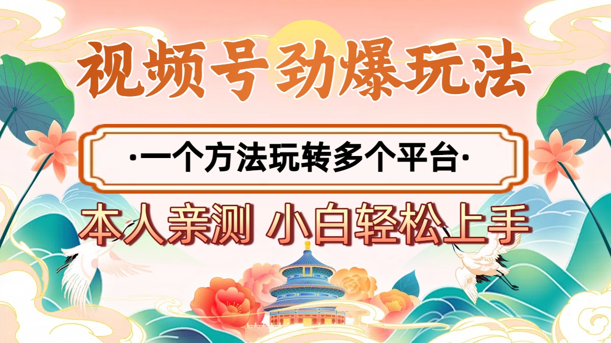 2025年视频号劲爆玩法，一个方法玩转多个平台 小白也能轻松上手网创吧-网创项目资源站-副业项目-创业项目-搞钱项目左姐网创